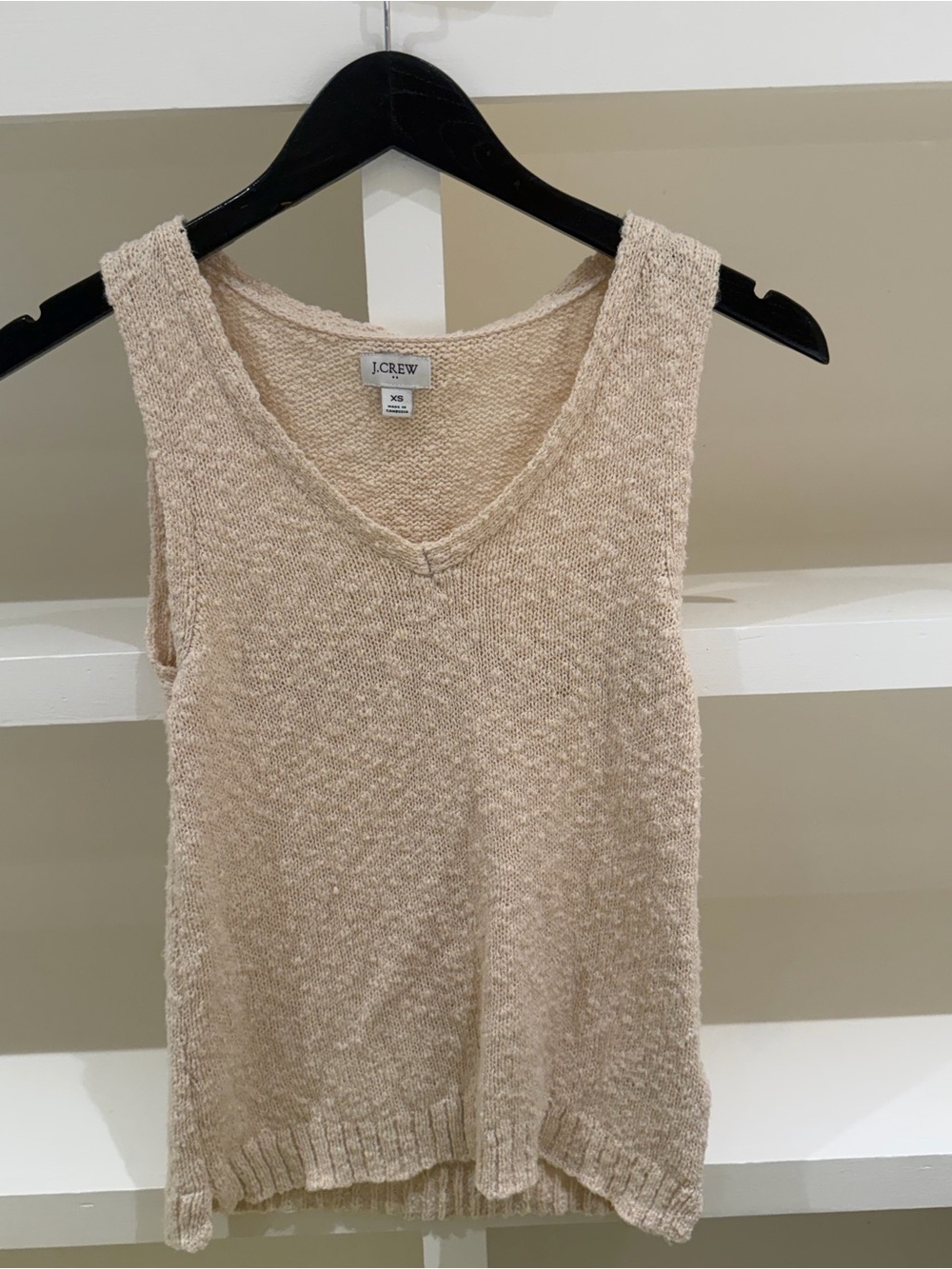 J. Crew Sweater Tank Top (beige, size xs)
